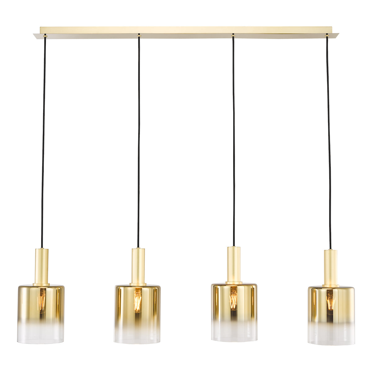 Savannah 4-Light Satin Gold Bar Pendant