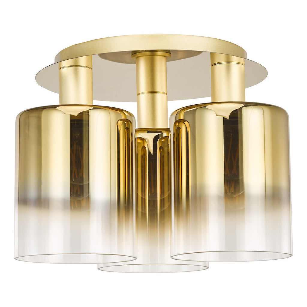 Savannah 3-Light Satin Gold Flush Ceiling Light