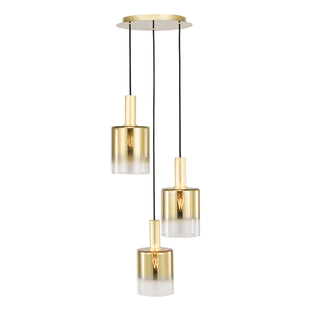 Savannah 3-Light Satin Gold Cluster Pendant