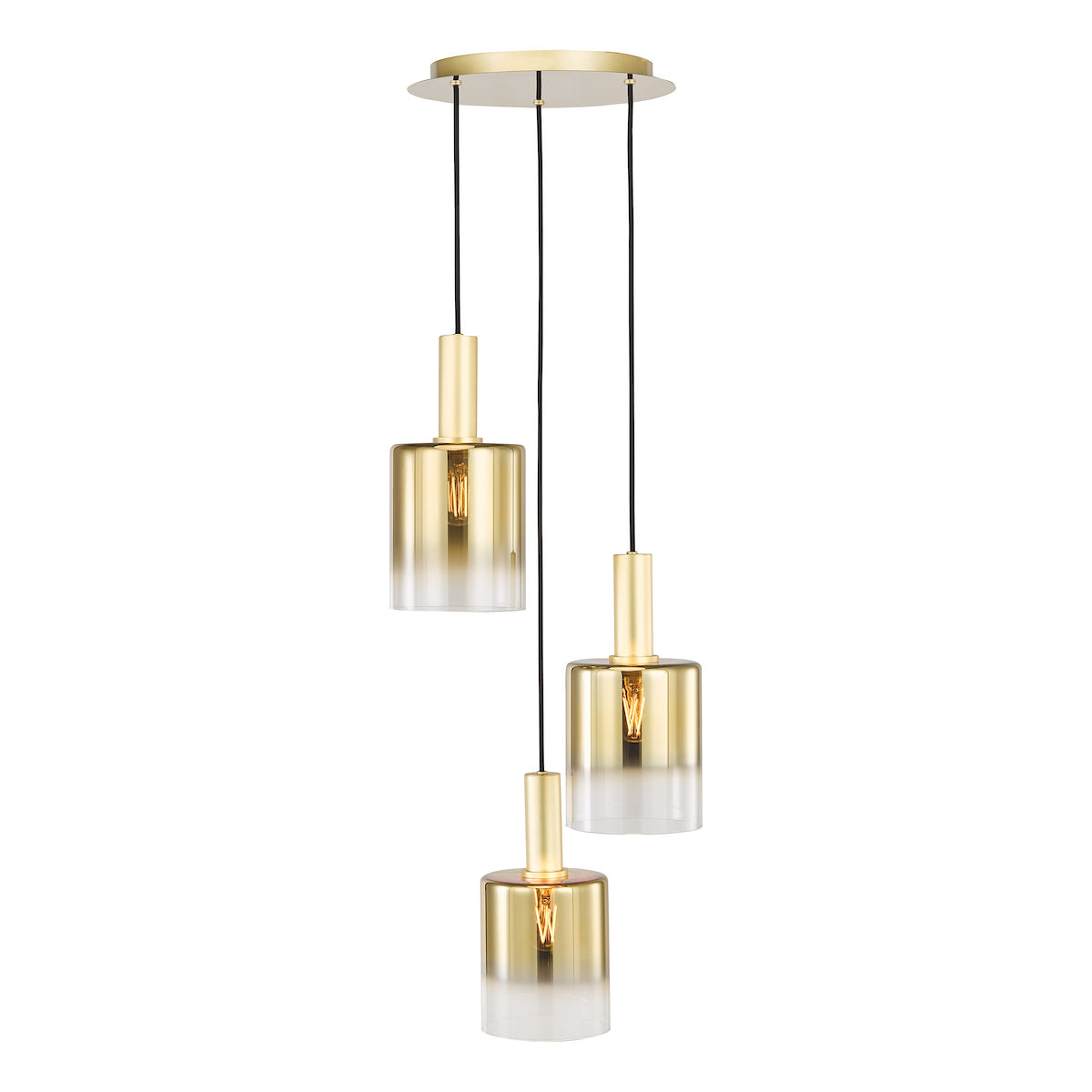 Savannah 3-Light Satin Gold Cluster Pendant