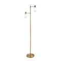 Maya 2-Light Antique Brass Floor Lamp