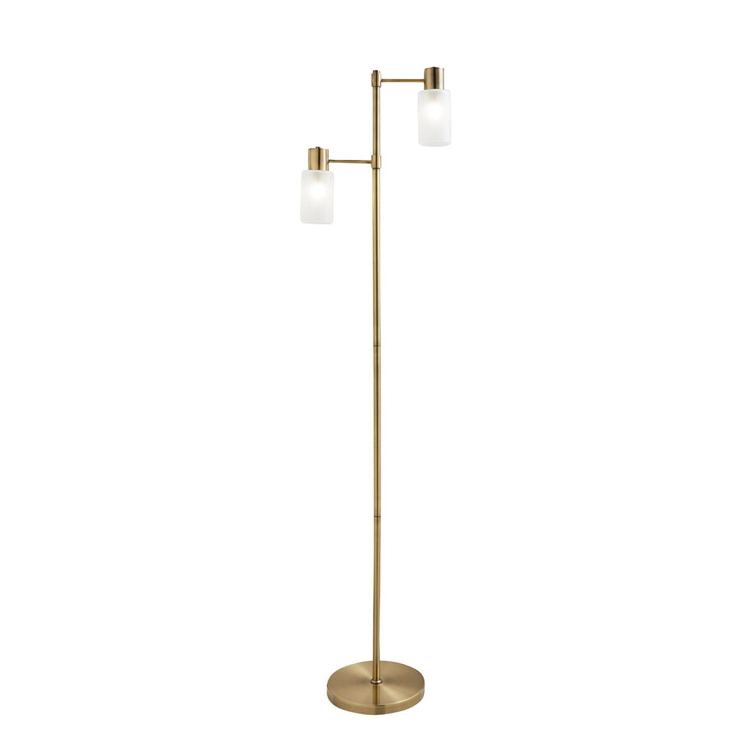 Maya 2-Light Antique Brass Floor Lamp