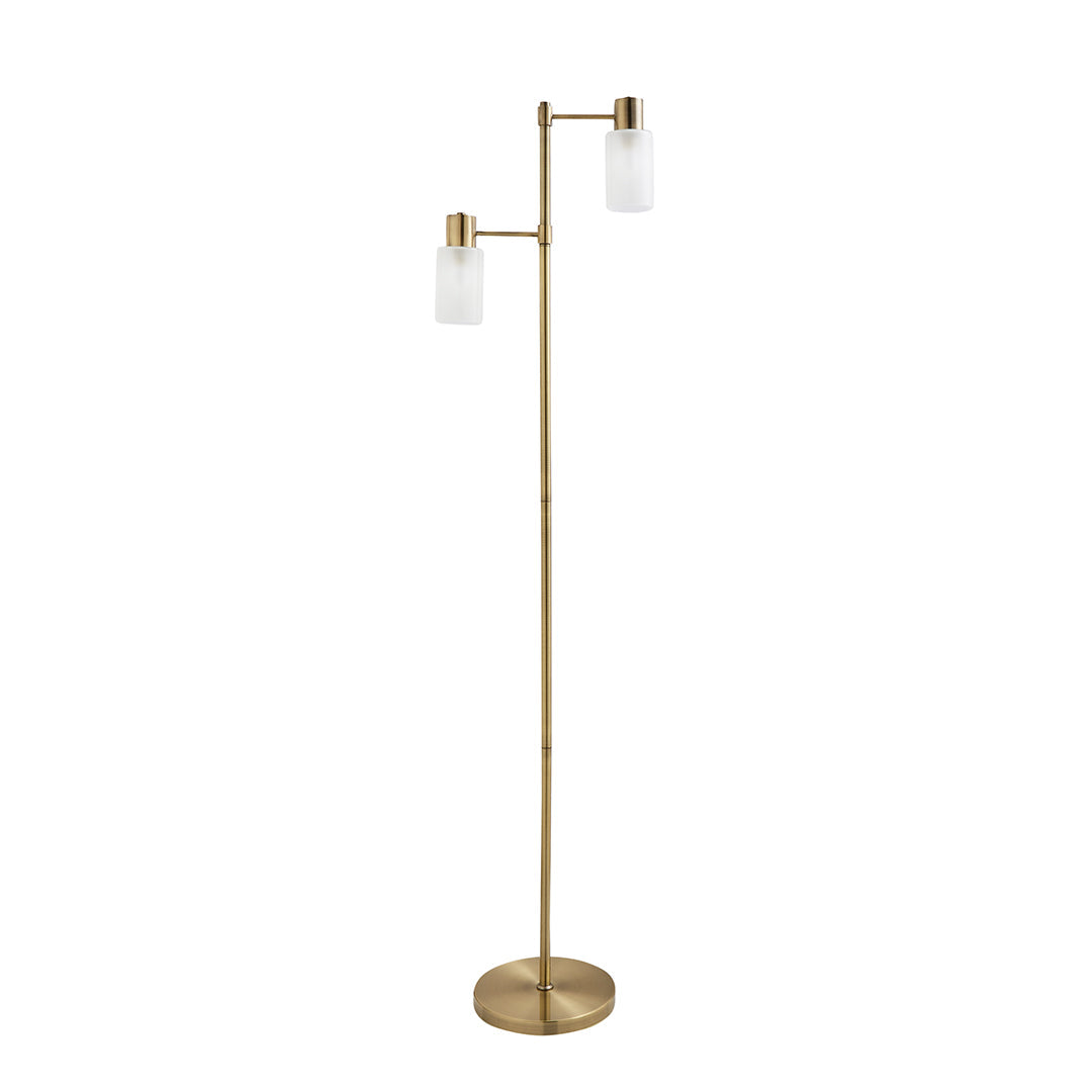 Maya 2-Light Antique Brass Floor Lamp