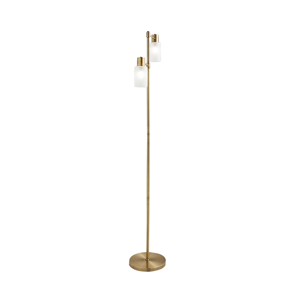 Maya 2-Light Antique Brass Floor Lamp