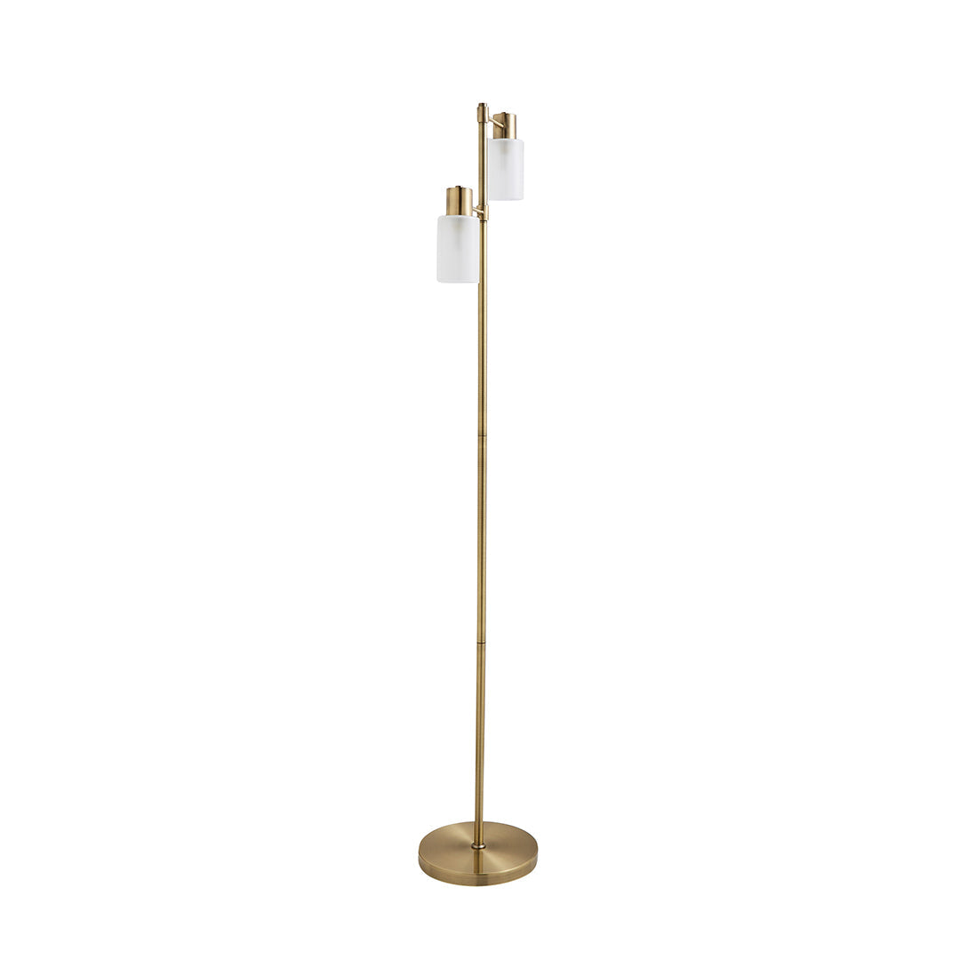 Maya 2-Light Antique Brass Floor Lamp