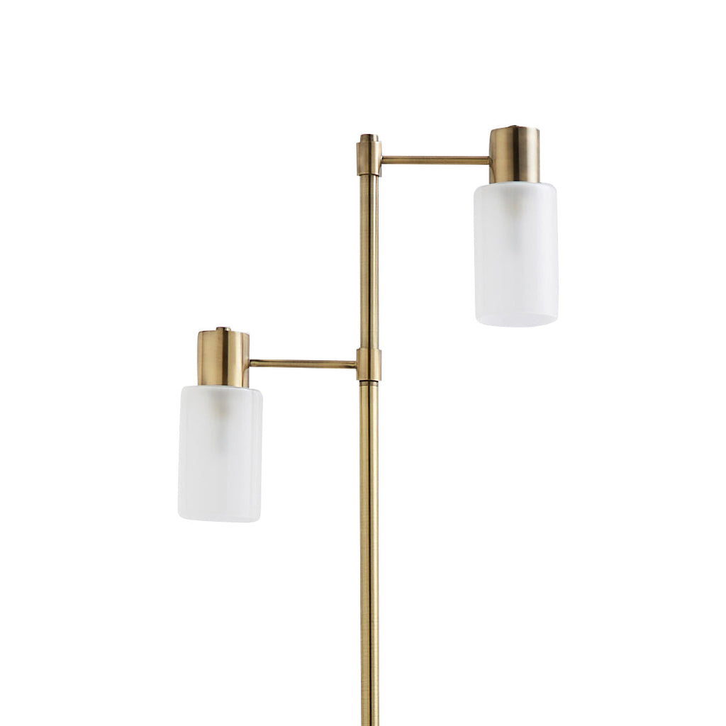 Maya 2-Light Antique Brass Floor Lamp