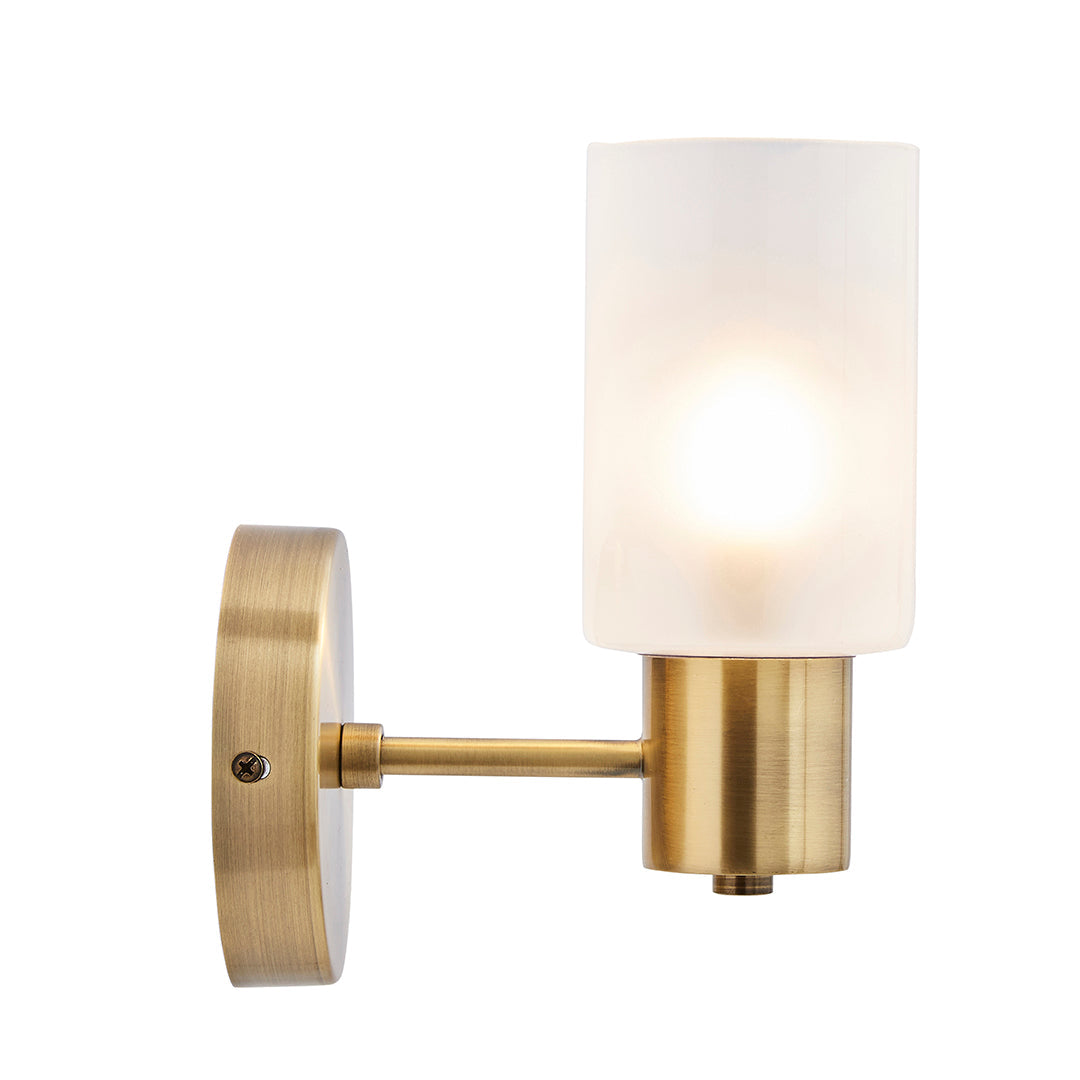 Maya 1-Light Antique Brass Wall Light