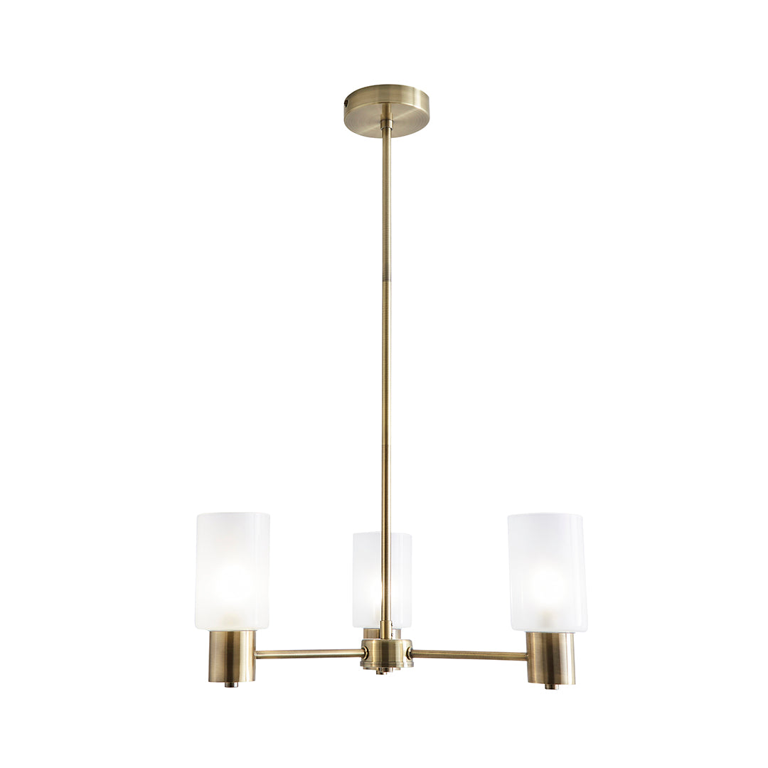 Maya 3-Light Antique Brass Semi-Flush Ceiling Light