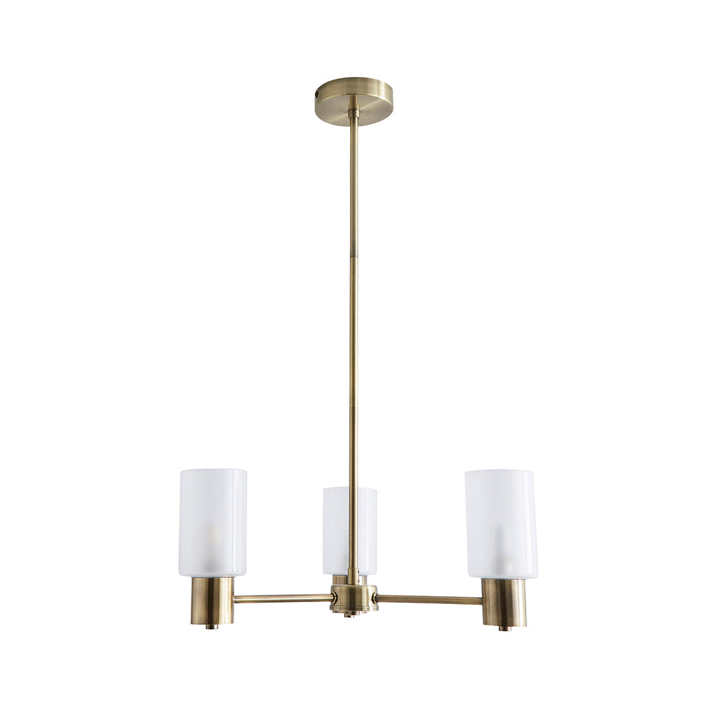 Maya 3-Light Antique Brass Semi-Flush Ceiling Light