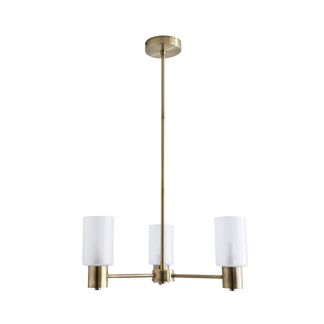 Maya 3-Light Antique Brass Semi-Flush Ceiling Light
