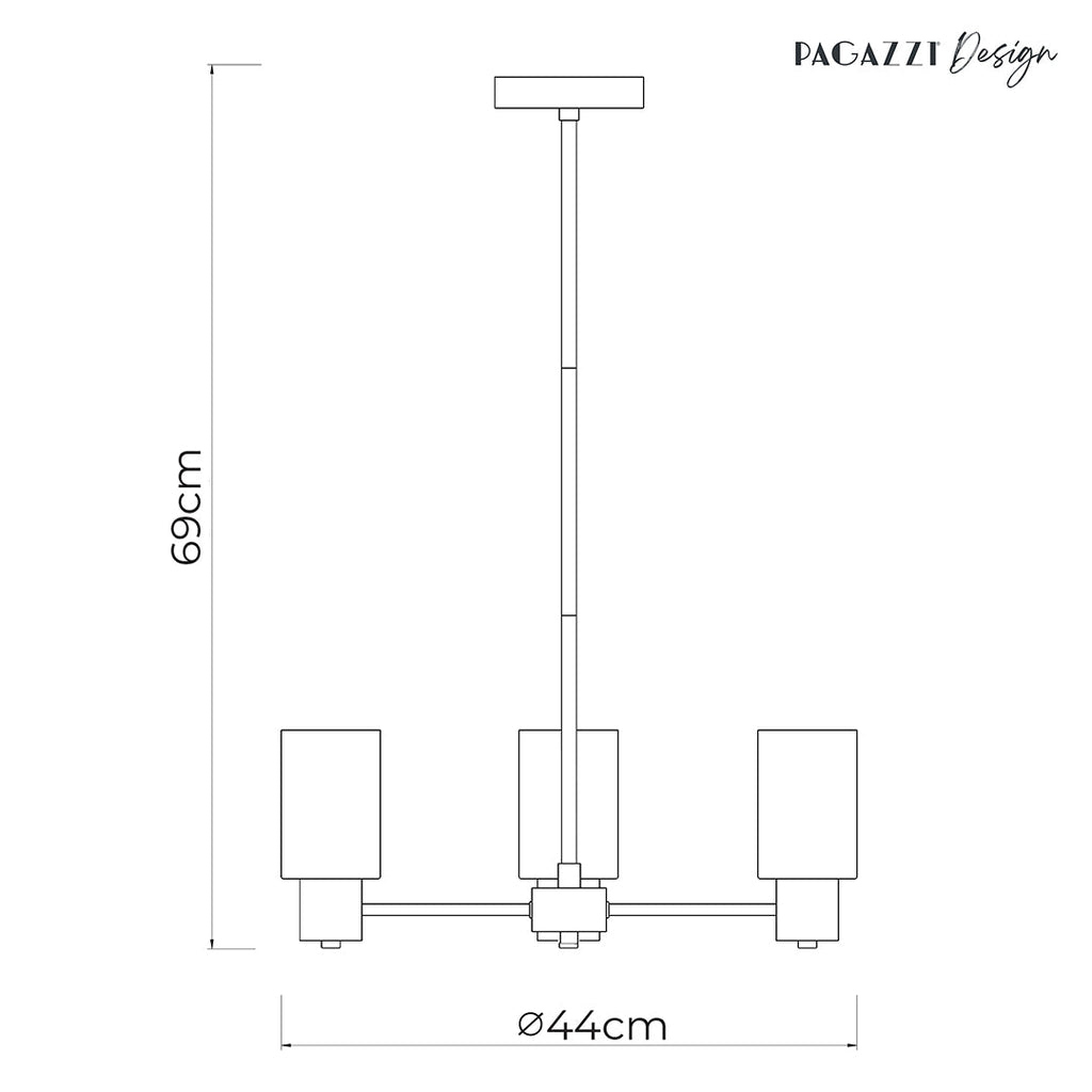 Maya 3-Light Antique Brass Semi-Flush Ceiling Light