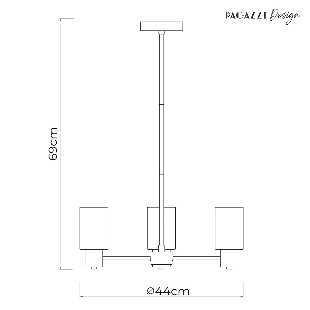 Maya 3-Light Antique Brass Semi-Flush Ceiling Light