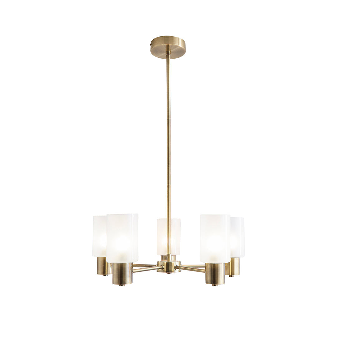 Maya 5-Light Antique Brass Semi-Flush Ceiling Light