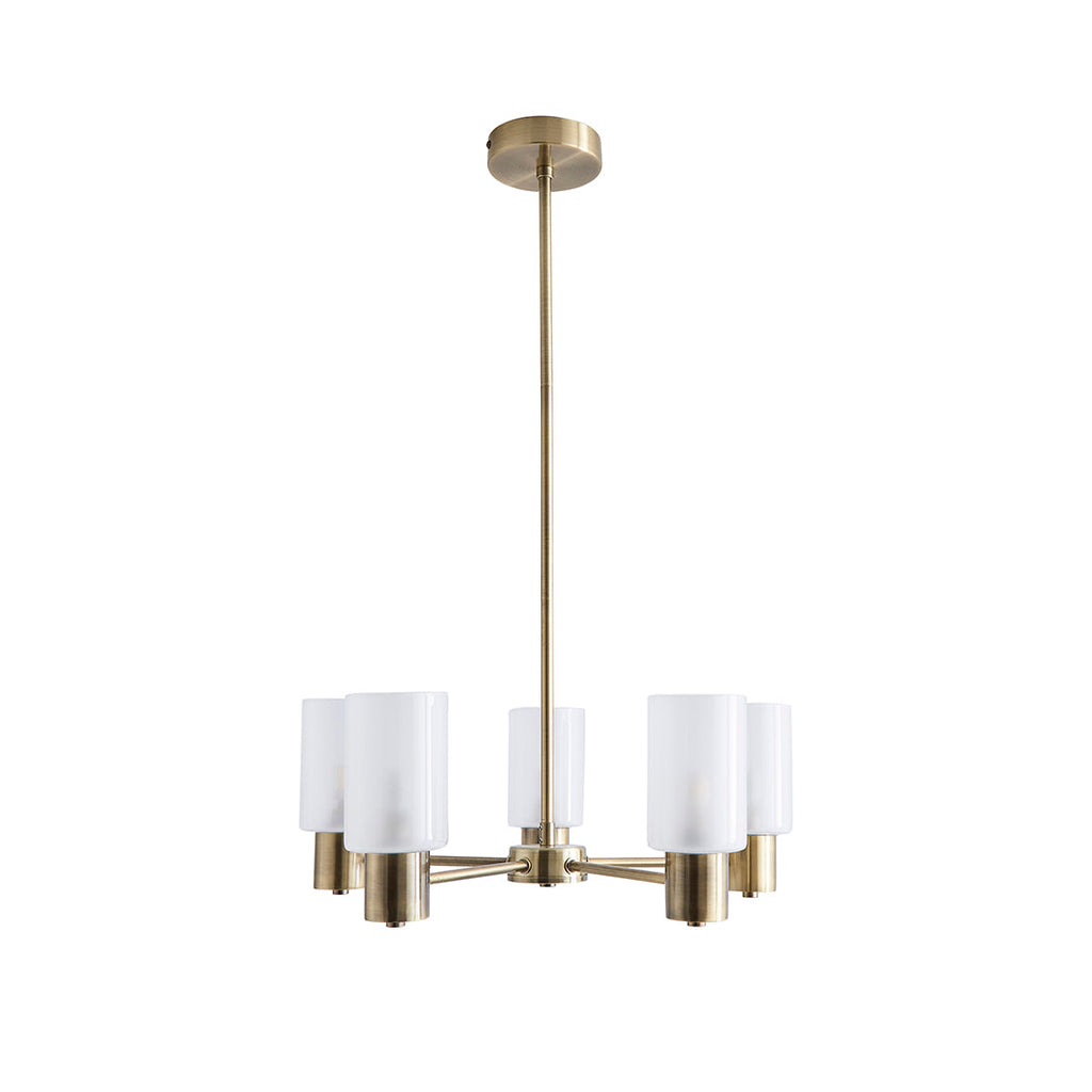 Maya 5-Light Antique Brass Semi-Flush Ceiling Light
