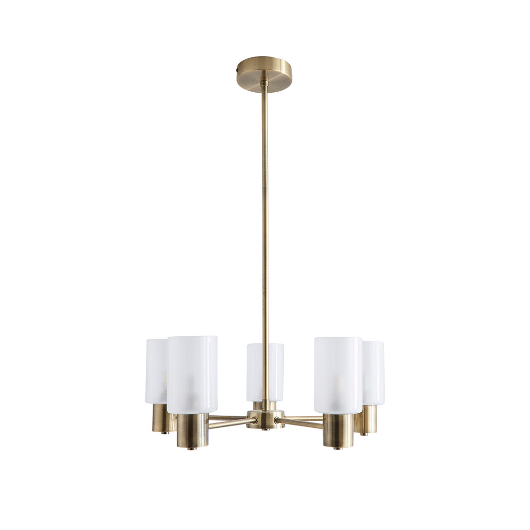 Maya 5-Light Antique Brass Semi-Flush Ceiling Light