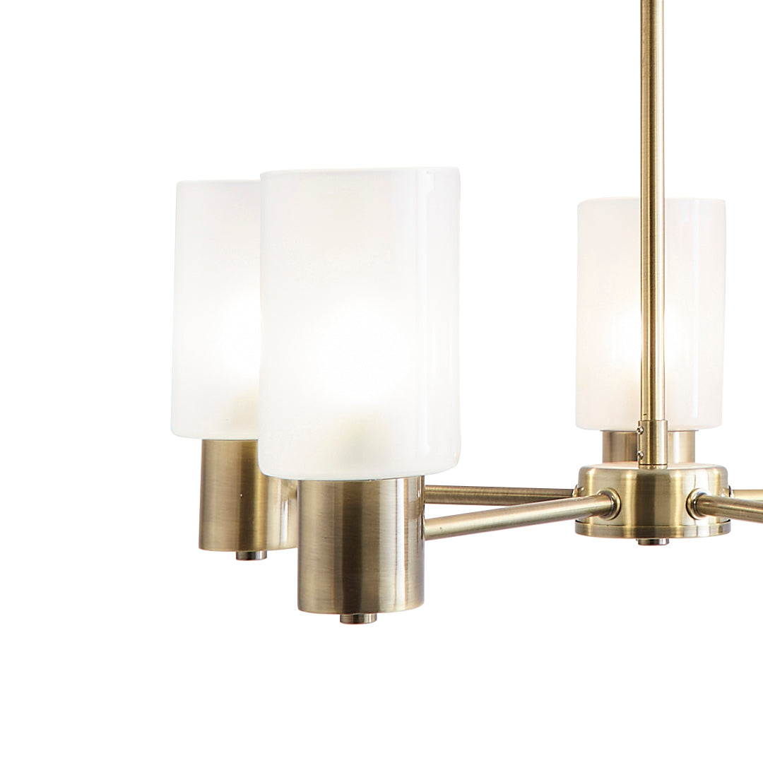 Maya 5-Light Antique Brass Semi-Flush Ceiling Light