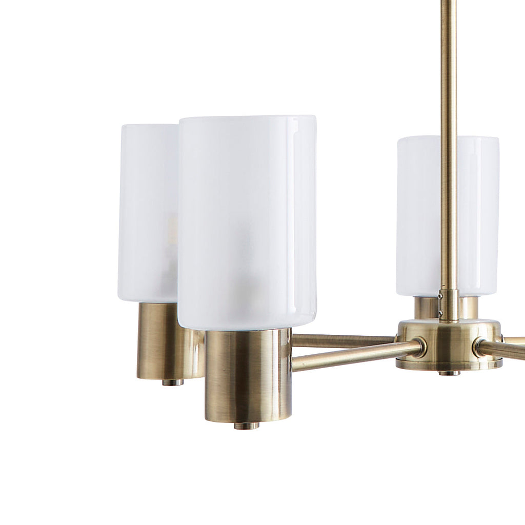 Maya 5-Light Antique Brass Semi-Flush Ceiling Light
