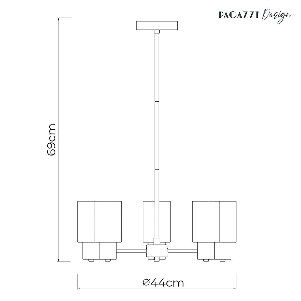 Maya 5-Light Antique Brass Semi-Flush Ceiling Light