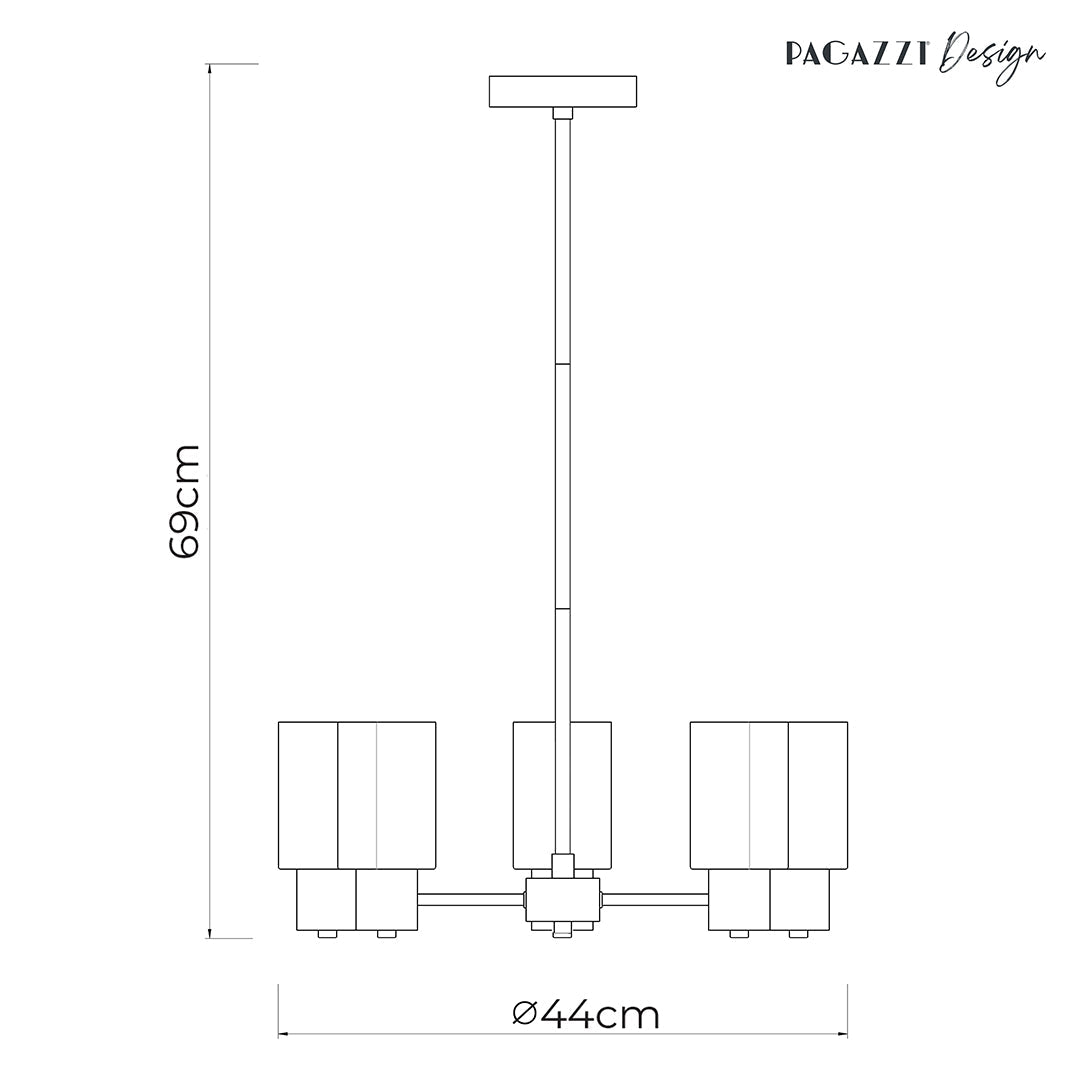 Maya 5-Light Antique Brass Semi-Flush Ceiling Light